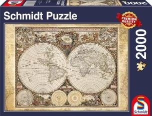 Opakowanie Puzzle PQ 2000 Historyczna mapa świata G3