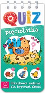 Okładka książki Quiz pięciolatka. Obrazkowe zadania dla bystrych dzieci