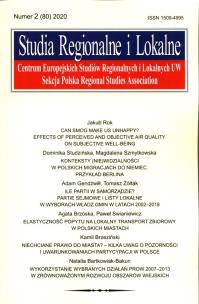 Opakowanie Studia Regionalne i Lokalne 2020/2 (80)