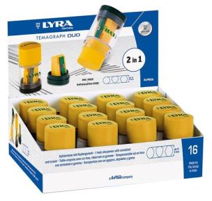 Opakowanie Temperówka z gumką Lyra Temagraph Duo Display 16 sztuk