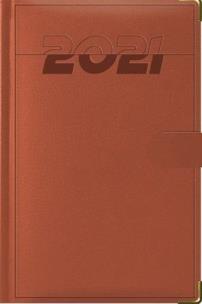 Opakowanie Terminarz 2021 B6 Lux Złocony z zapinką brązowy