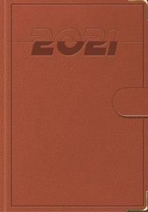 Opakowanie Terminarz 2021 B7 Lux z zapinką brązowy