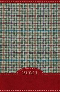 Opakowanie Terminarz 2021 B7 Mały Kolorowy Kratka czerwona