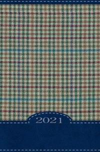 Opakowanie Terminarz 2021 B7 Mały Kolorowy Kratka niebieska