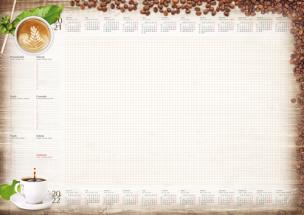 Opakowanie Terminarz Planer 2021 A2 z listwą MiP Kawa