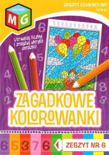 Okładka książki Zagadkowe kolorowanki nr 6