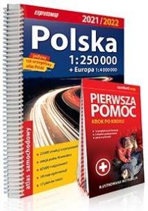 Okładka książki Atlas samachodowy Polska 1:250 000 2021/2022 + PP