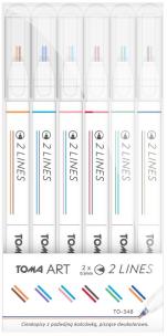 Opakowanie Cienkopis 2 Lines 6 kolorów TOMA