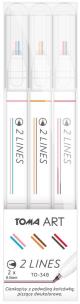 Opakowanie Cienkopis 2 Lines A 3 kolory TOMA