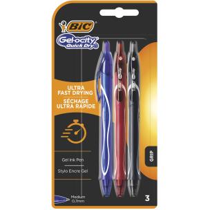 Opakowanie Długopis żelowy BIC Gel-ocity Quick Dry mix AST blister 3 kolory