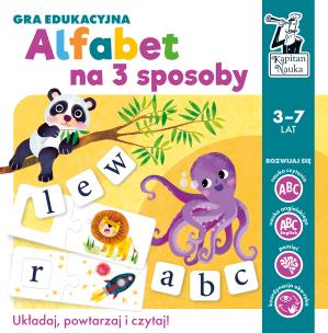 Okładka książki Gra edukacyjna Alfabet na 3 sposoby Kapitan Nauka