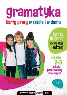 Okładka książki Gramatyka. Karty pracy w szkole i w domu klasa 2-3