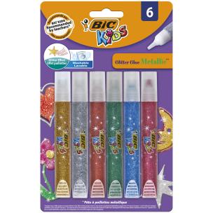 Opakowanie Klej brokatowy Glitter mix kolorów 6 kolorów BIC