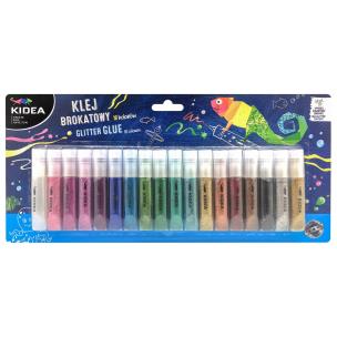 Opakowanie Klej brokatowy Kidea 18 kolorów 6 ml