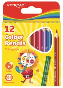 Opakowanie Kredki Keyroad ołówkowe mini trójkątne 12 kolorów