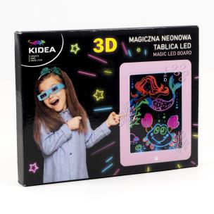 Opakowanie Magiczna neonowa tablica 3D led Kidea (różowa) mnt3 DLKAR