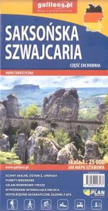 Mapa tur. - Saksońska Szwajcaria cz. zach. Autor: Opracowanie zbiorowe. Multiszop.pl Okładka książki Mapa tur. - Saksońska Szwajcaria cz. zach