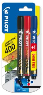 Opakowanie Marker permamentny Pilot Sca-400 Set 2+1 (czarny/czerwony/niebieski)