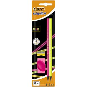 Opakowanie Ołówek bez gumki BIC Evolution Fluo 650 HB Blister 2+1+1szt