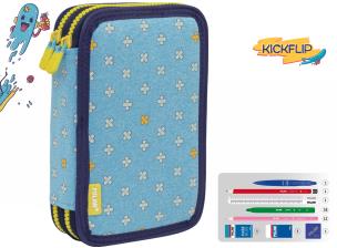 Opakowanie Piórnik 2 poz. z wyprawką Kickflip niebieski MILAN