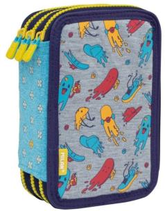 Opakowanie Piórnik 3 poz. z wyprawką Kickflip szary MILAN