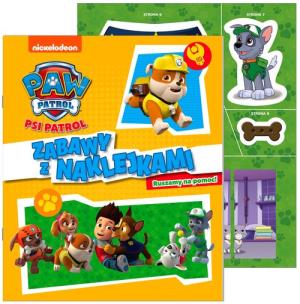 Okładka książki Psi Patrol. Zabawy z naklejkami. Ruszamy na pomoc.