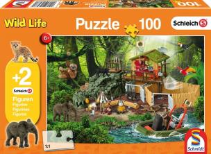 Opakowanie Puzzle 100 Schleich Stacja badawcza + 2 figurki G3