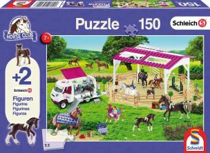 Opakowanie Puzzle 150 Schleich Wybieg dla koni + 2 figurki G3