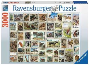 Opakowanie Puzzle 3000 Znaczki pocztowe Zwierzęta