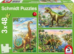 Opakowanie Puzzle 3x48 Dinozaury G3