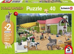 Opakowanie Puzzle 40 Schleich Dzień na farmie + 2 figurki G3