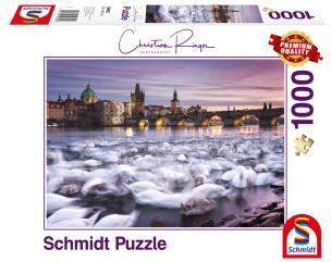 Opakowanie Puzzle PQ 1000 Christian Ringer Praskie łabędzie