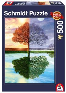 Puzzle PQ 500 Jedno drzewo - cztery pory roku G3. Wydawca: Schmidt. Multiszop.pl Opakowanie Puzzle PQ 500 Jedno drzewo - cztery pory roku G3
