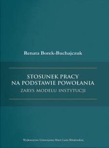 Okładka książki Stosunek pracy na podstawie powołania