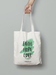 Opakowanie Torba bawełniana eco - Faith Hope Love