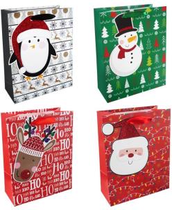 Opakowanie Torba prezentowa z dużym tagiem 18x23 Święta mix