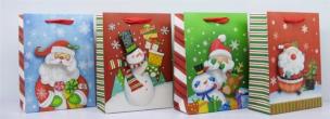 Opakowanie Torebka Świąteczna 3D pionowa duża Mikołaj mix
