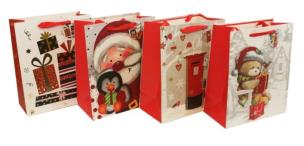 Opakowanie Torebka Świąteczna pionowa średnia mix