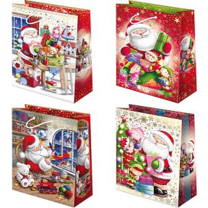 Opakowanie Torebki ozdobne święta T2L set S25 Mikołaje białe