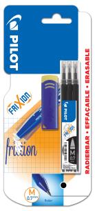 Opakowanie Wkład Pilot Frixion Clicker czarny 3 sztuki + gumka blister