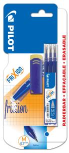 Opakowanie Wkład Pilot Frixion Clicker niebieski 3 sztuki + gumka blister
