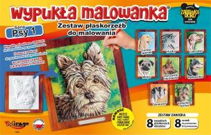 Opakowanie Wypukła malowanka - Psy Seria 1 Zestaw 8 wzorów