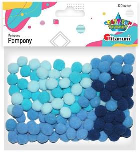 Opakowanie Dodatek dekoracyjny Craft-fun pompony niebieskie (0126BL)