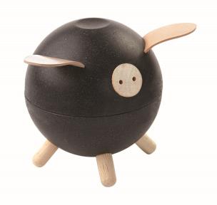 Opakowanie Drewniana skarbonka świnka,czarny, Plan Toys, PLTO-8613