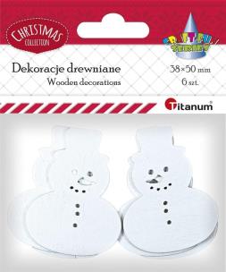 Opakowanie Drewniane bałwanki ażurowe 6szt