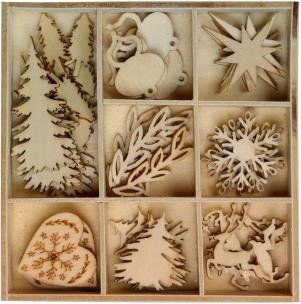 Opakowanie Drewniane dekoracje 40szt