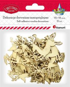 Opakowanie Drewniane renifery samoprzylepne 10szt