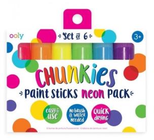 Farby w kredce Chunkies Paint Sticks Neon 6szt. Wydawca: Kolorowe Baloniki. Multiszop.pl Opakowanie Farby w kredce Chunkies Paint Sticks Neon 6szt