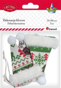 Opakowanie Filcowe czapki zawieszki 3szt