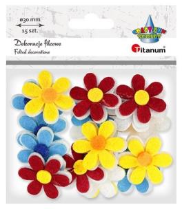 Opakowanie Filcowe kwiatki 3D mix 15szt